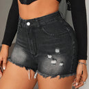 ICON Pantalones Cortos De Mezclilla Lavados Con Agua Y Desgastados