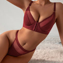 Conjunto De Lenceria Femenina Con Encaje Y Espigas