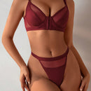 Conjunto De Lenceria Femenina Con Encaje Y Espigas
