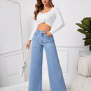 Tall Pantalones Jeans De Pierna Ancha Para Mujer