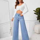 Tall Pantalones Jeans De Pierna Ancha Para Mujer