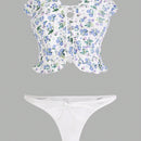 CoupledUp Conjunto De Bralette Con Estampado Floral Y Tirantes Para Mujer