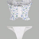 CoupledUp Conjunto De Bralette Con Estampado Floral Y Tirantes Para Mujer
