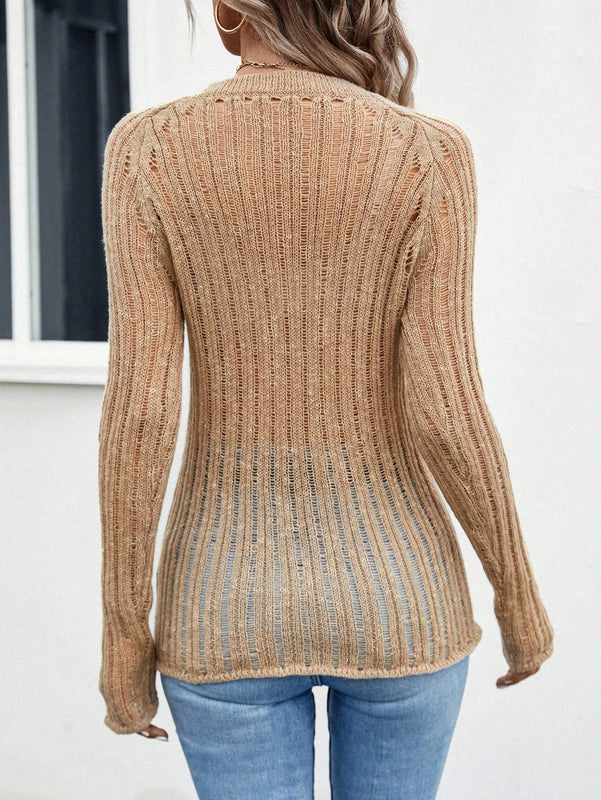 LUNE Sueter De Cuello Redondo Con Mangas Raglan Y Manga Larga Para Mujer