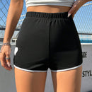 EZwear Shorts Deportivos Con Ribete En Contraste Y Estampado De Corazones