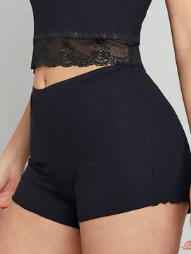 Pantalones Cortos De Seguridad De Color Solido Sin Costuras Para Mujer
