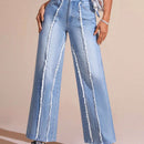 BAE Jeans De Pierna Recta Para Mujer Con Bordes Deshilachados