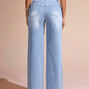 BAE Jeans De Pierna Recta Para Mujer Con Bordes Deshilachados