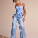 BAE Jeans De Pierna Recta Para Mujer Con Bordes Deshilachados