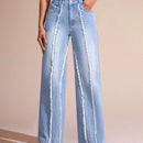 BAE Jeans De Pierna Recta Para Mujer Con Bordes Deshilachados