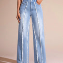 BAE Jeans De Pierna Recta Para Mujer Con Bordes Deshilachados