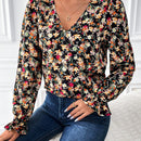 Frenchy Blusa De Manga Larga Completa Para Mujer Con Paneles De Encaje Y Estampado Floral