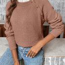 Frenchy Sueter Con Detalle De Botones Y Bordado Ahuecado De Patchwork Para Mujer