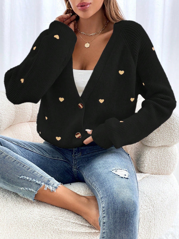 Frenchy cardigan con botones de corte casual y rayas para mujer, para otono/invierno