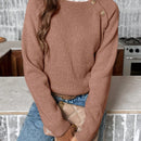 Frenchy Sueter Con Detalle De Botones Y Bordado Ahuecado De Patchwork Para Mujer