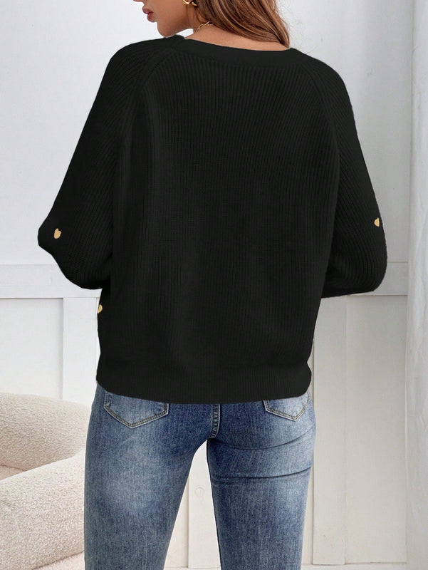 Frenchy cardigan con botones de corte casual y rayas para mujer, para otono/invierno