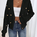 Frenchy cardigan con botones de corte casual y rayas para mujer, para otono/invierno