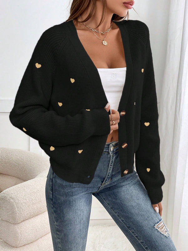 Frenchy cardigan con botones de corte casual y rayas para mujer, para otono/invierno