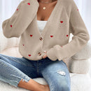 Frenchy cardigan con botones de corte casual y rayas para mujer, para otono/invierno