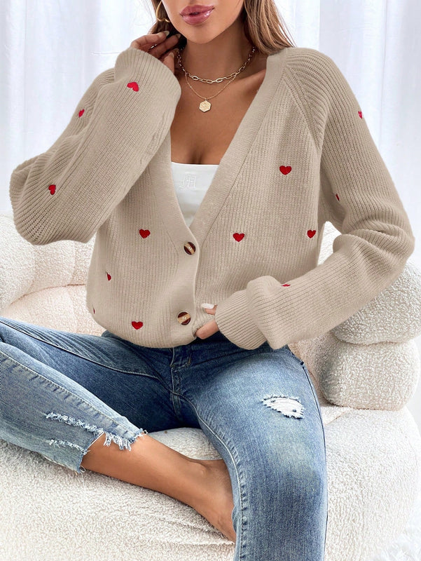 Frenchy cardigan con botones de corte casual y rayas para mujer, para otono/invierno