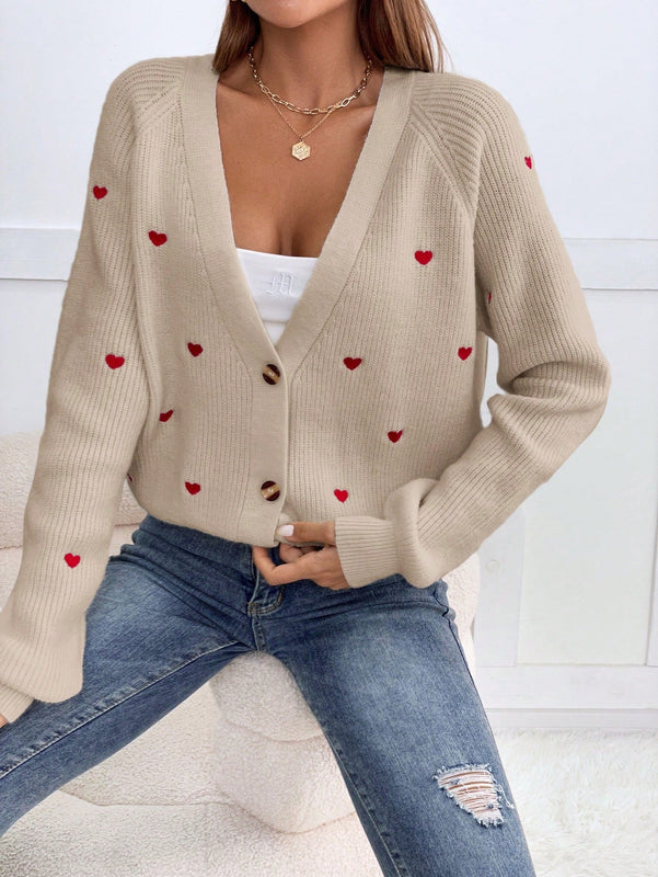Frenchy cardigan con botones de corte casual y rayas para mujer, para otono/invierno