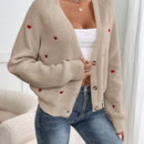 Frenchy cardigan con botones de corte casual y rayas para mujer, para otono/invierno