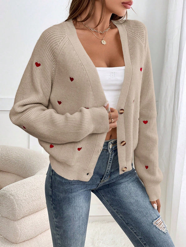 Frenchy cardigan con botones de corte casual y rayas para mujer, para otono/invierno
