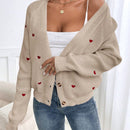 Frenchy cardigan con botones de corte casual y rayas para mujer, para otono/invierno