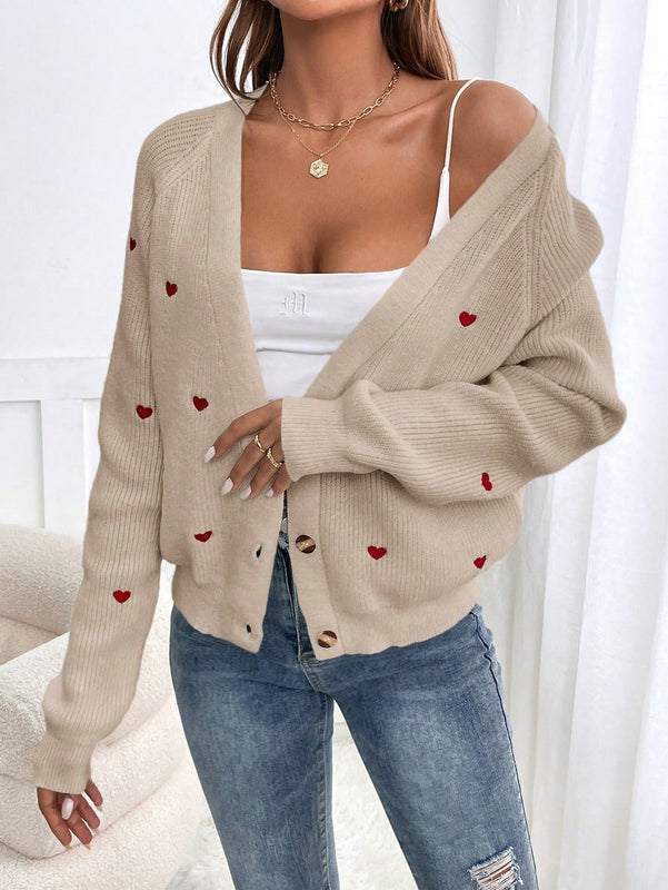 Frenchy cardigan con botones de corte casual y rayas para mujer, para otono/invierno