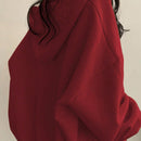 Ezwear sudadera con capucha casual de mujer con bordado de letras, para otono/invierno
