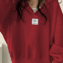 Ezwear sudadera con capucha casual de mujer con bordado de letras, para otono/invierno
