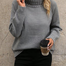 LUNE Sueter De Mujer Con Cuello Alto De Color Solido Y Mangas Raglan