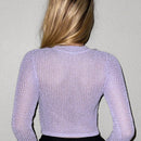 ICON Jersey De Mujer De Punto Peludo Con Parches De Tejido Hueco