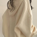 Ezwear sudadera con capucha de manga larga informal con estampado de letra, hombros caidos y cordon, para otono