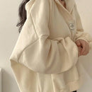 Ezwear sudadera con capucha casual de mujer con bordado de letras, para otono/invierno
