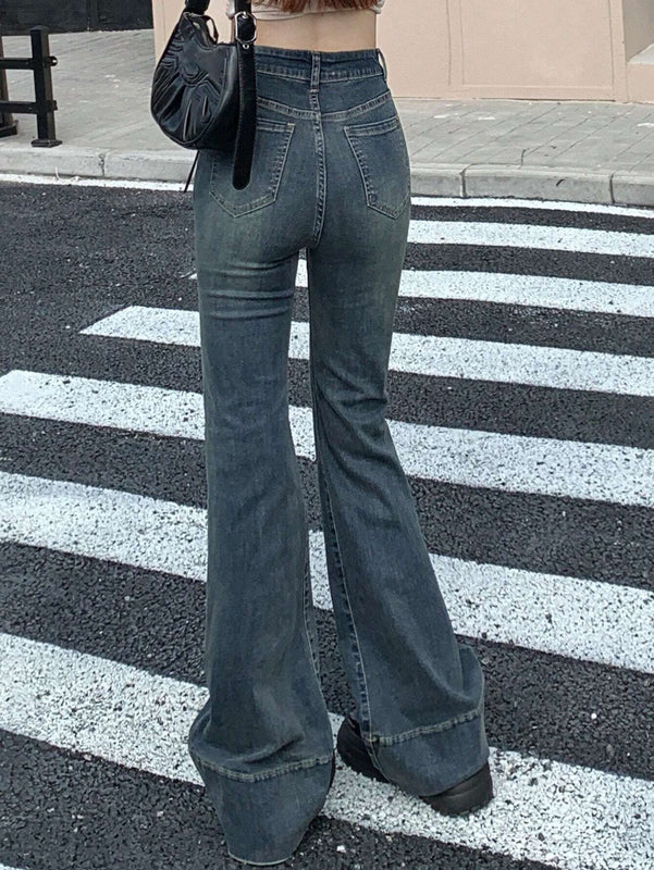 Dazy Designer Jeans Acampanados Con Flecos Para Mujer