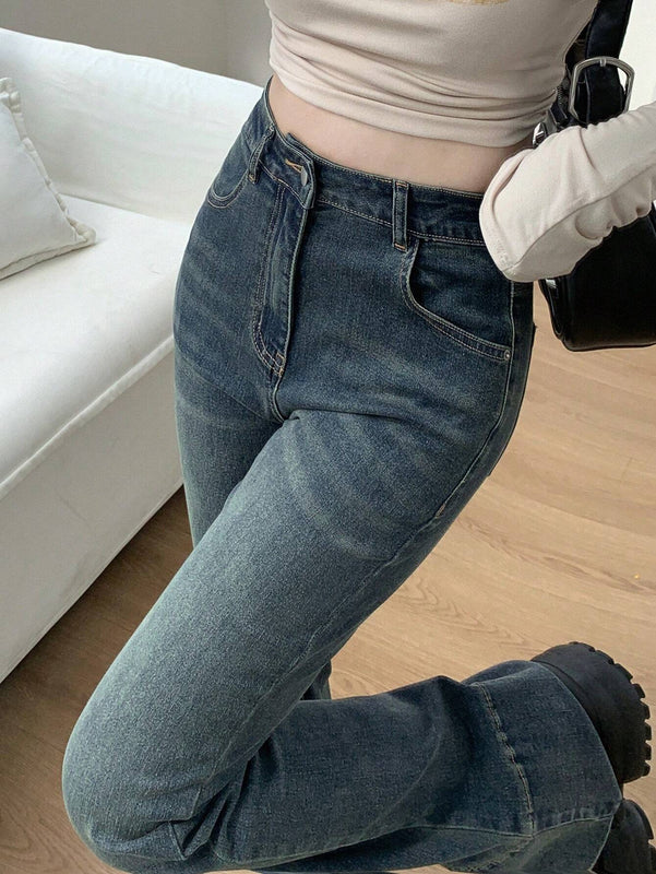Dazy Designer Jeans Acampanados Con Flecos Para Mujer