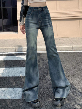 Dazy Designer Jeans Acampanados Con Flecos Para Mujer