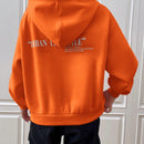 Ezwear sudadera con capucha de manga larga de unicolor con estampado de letra, uso casual diario
