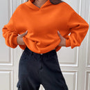 Ezwear sudadera con capucha de punto de manga larga con caida en los hombros y estampado de lema, otono/invierno para mujer