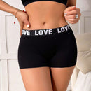 Paquete De 6 Calzoncillos Tipo Boxer Con Estampado De Alfabetos Para Mujer, Suaves Y Elasticos, Comodos Calzoncillos Con Cintura Caida