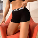 Paquete De 6 Calzoncillos Tipo Boxer Con Estampado De Alfabetos Para Mujer, Suaves Y Elasticos, Comodos Calzoncillos Con Cintura Caida