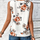 Frenchy Blusa Sin Mangas Con Encaje Y Estampado Floral