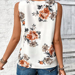 Frenchy Blusa Sin Mangas Con Encaje Y Estampado Floral