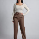 Petite pantalones de pana para mujer con cintura elastica en la parte trasera, apropiados para otono e invierno