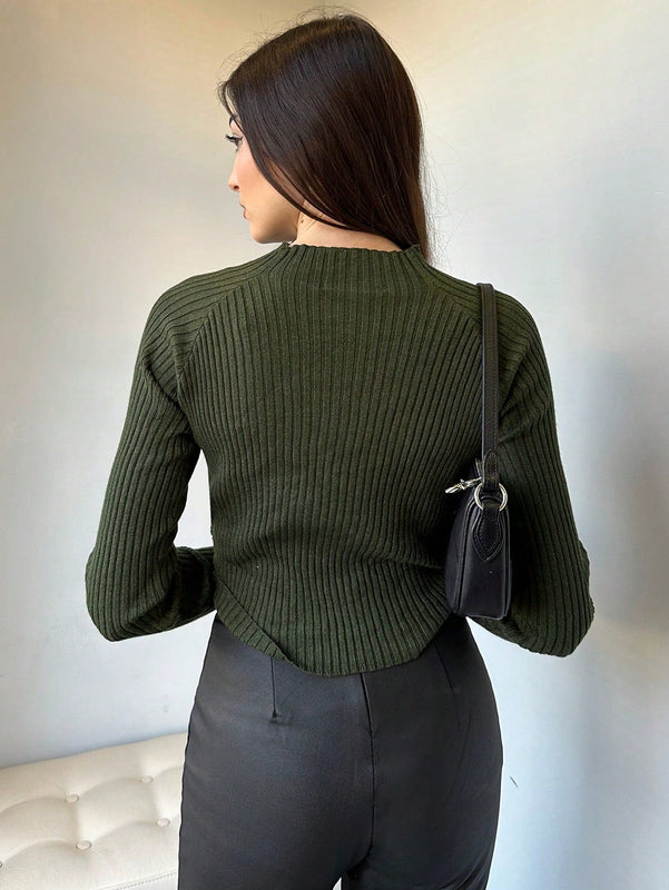 Prive Jersey Corto Con Detalle Retorcido, Abertura Y Mangas Raglan