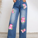 Prive Jeans De Pierna Ancha Para Mujer Con Estampado De Flores