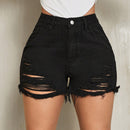 SXY Shorts De Mezclilla Para Mujer Con Dobladillo Deshilachado Y Desgastado