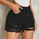 SXY Shorts De Mezclilla Para Mujer Con Dobladillo Deshilachado Y Desgastado