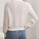 LUNE Jersey De Cuello Alto En Color Solido Con Hombros Caidos